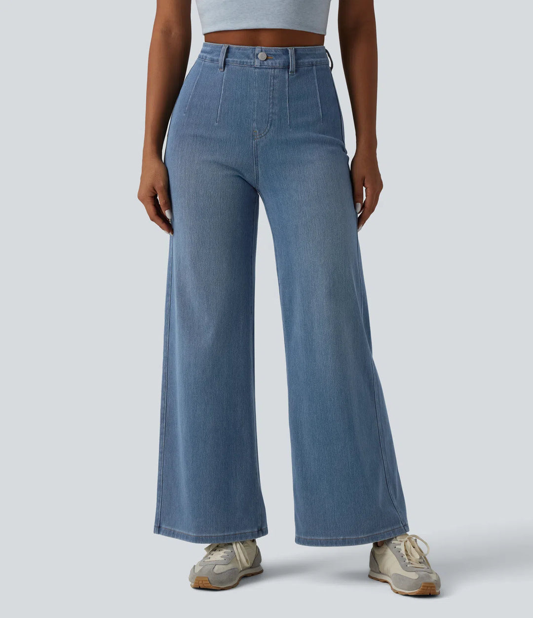 Halara Flex Curvy High Waisted Tummy Control Wide Leg Casual Jeans with Pockets