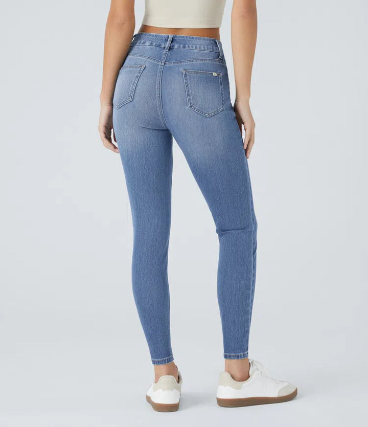 Halara Flex Mid Rise Pull On Pockets Casual Skinny Jeans