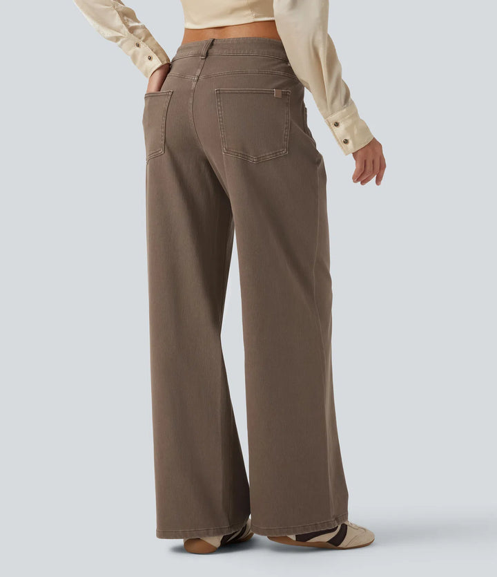 Halara Flex Low Rise Wide Leg Casual Jeans with Pockets