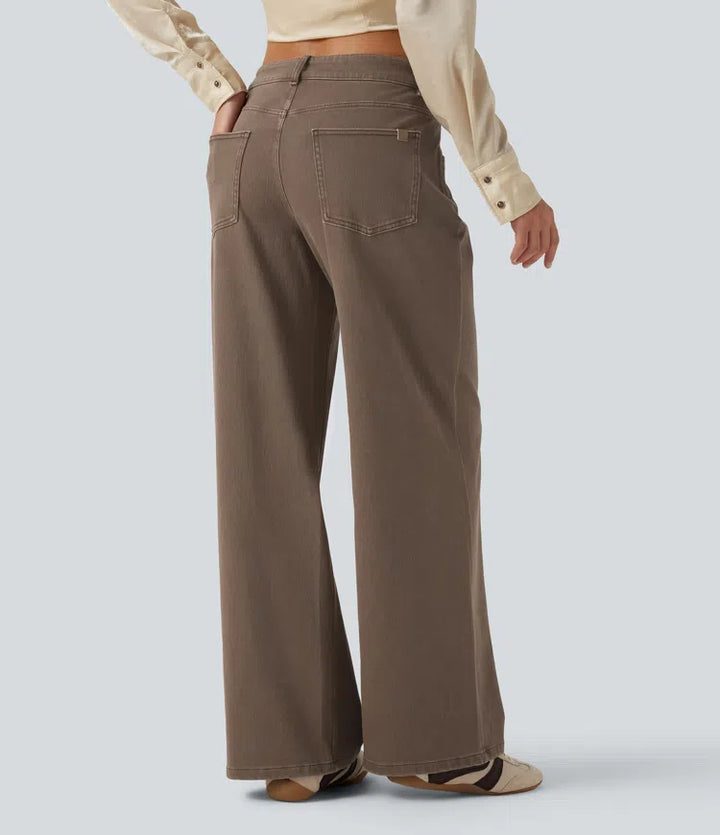 Halara Flex Low Rise Wide Leg Casual Jeans with Pockets
