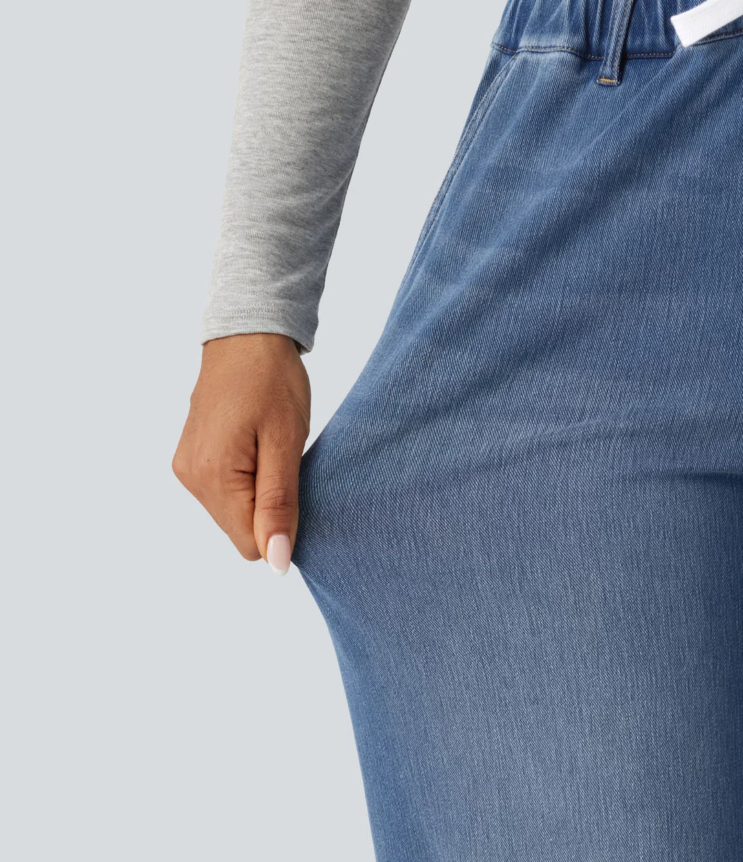 Halara Flex Mid Rise Wide Leg Casual Jeans with Pockets