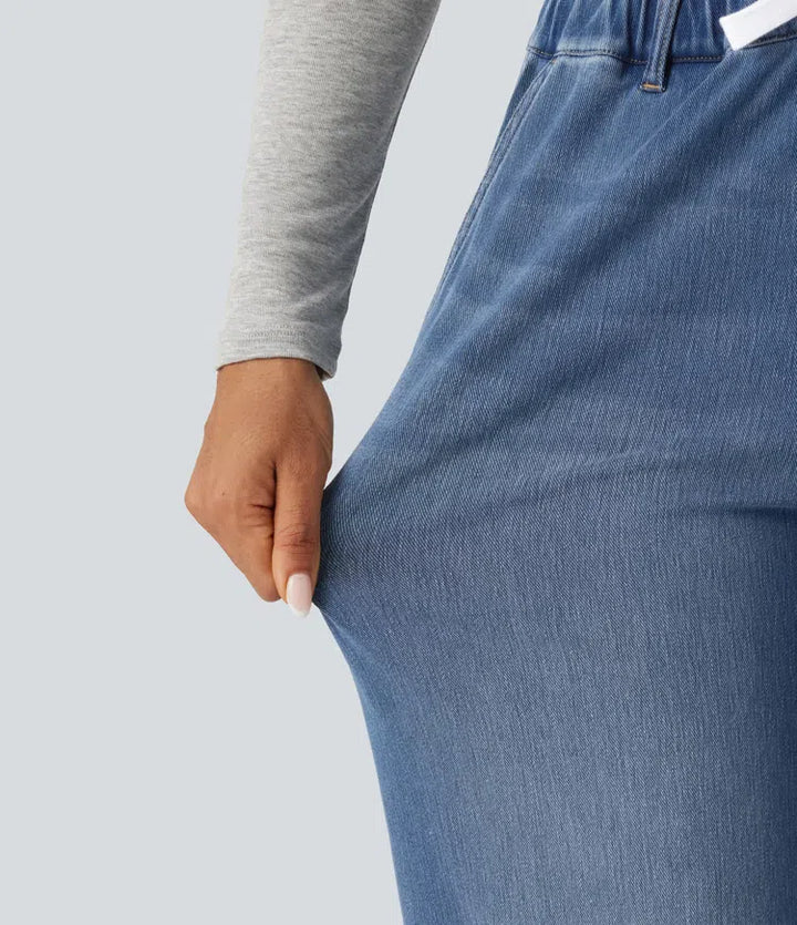 Halara Flex Mid Rise Wide Leg Casual Jeans with Pockets
