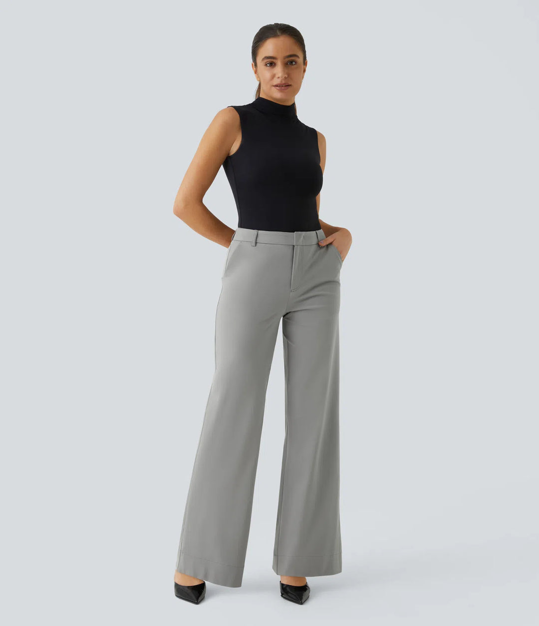 Halara Flex Mid Rise Pocket Straight Leg Work Pants