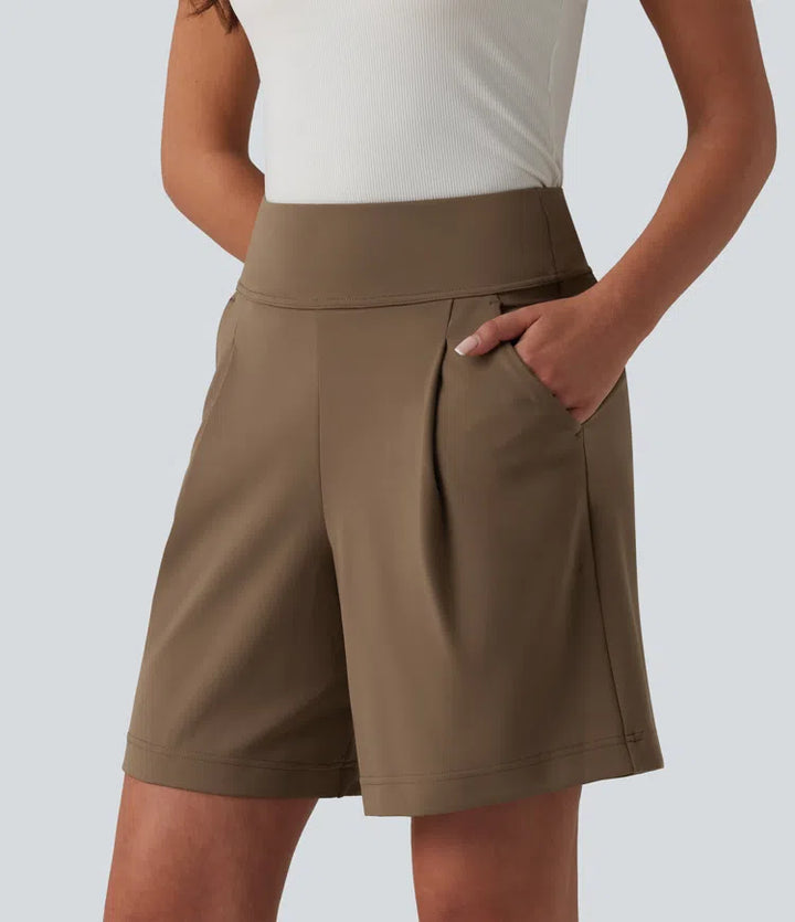 DayStretch High Waisted Work Baggy Bermuda Shorts 7&