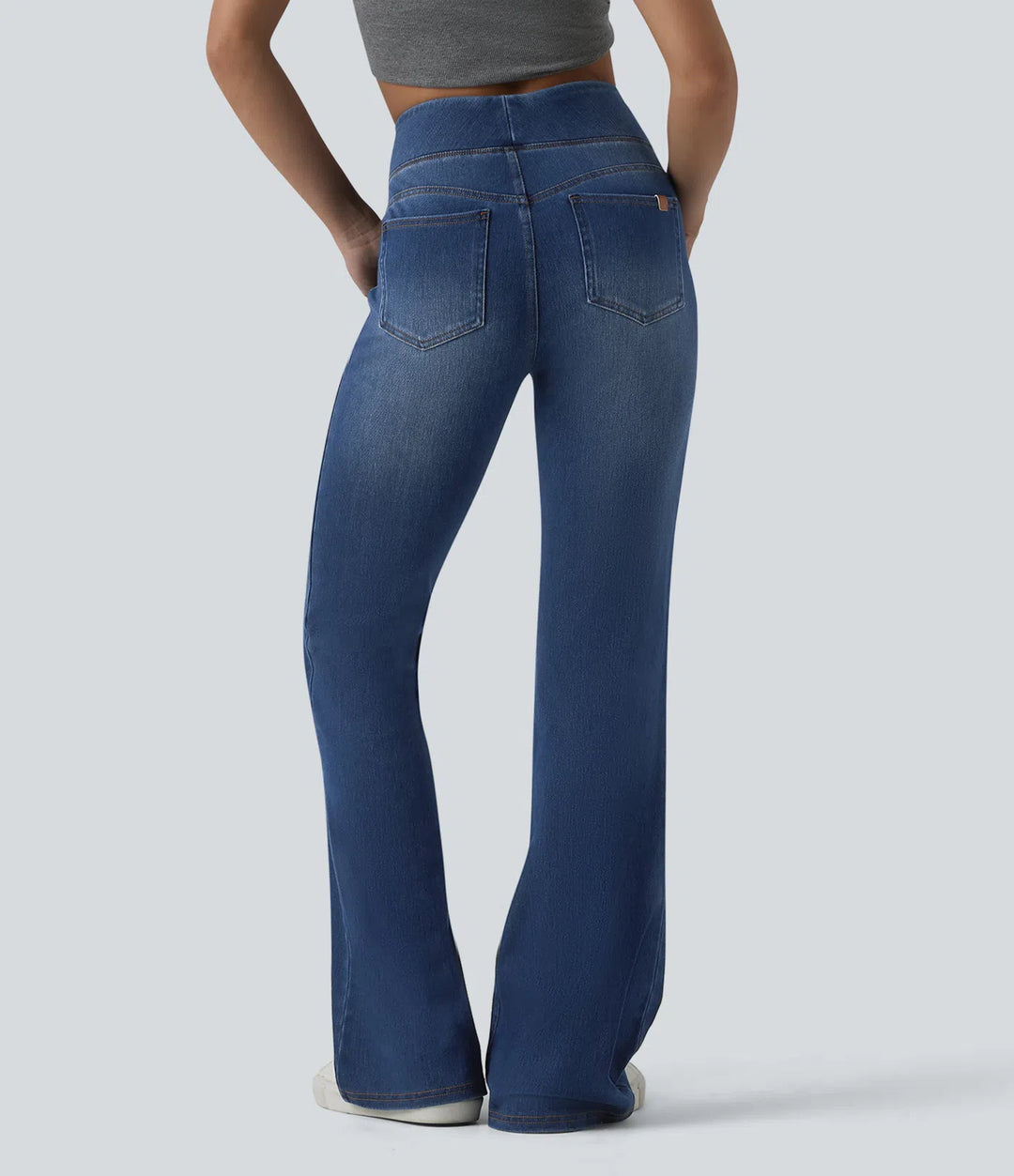 Halara Flex High Waisted Tummy Control Casual Flare Jeans with Pockets