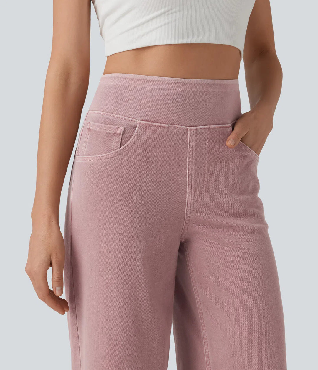 Halara Flex High Waisted Wide Leg Colorful Casual Jeans with Pockets
