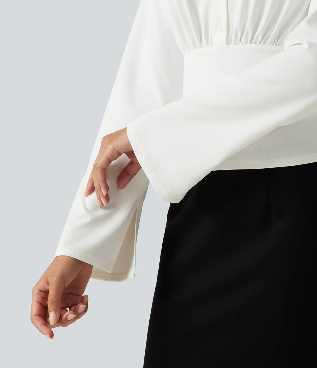 Flounce Long Sleeve Work Shirt