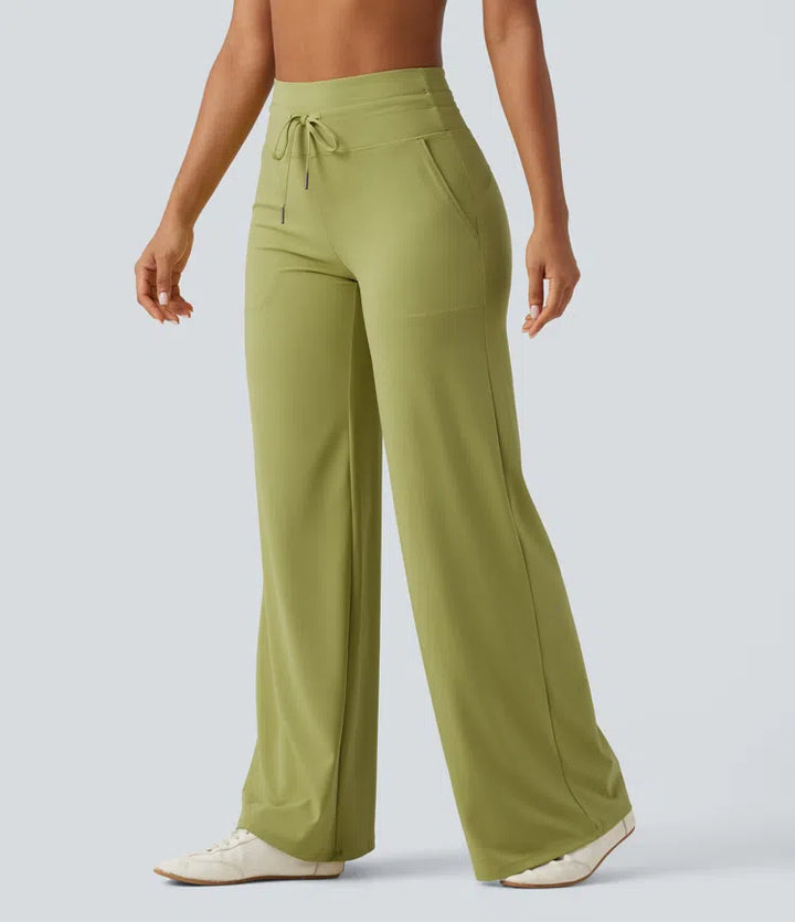Halara UltraSculpt High Waisted Drawstring Straight Leg Yoga Pants with Pockets