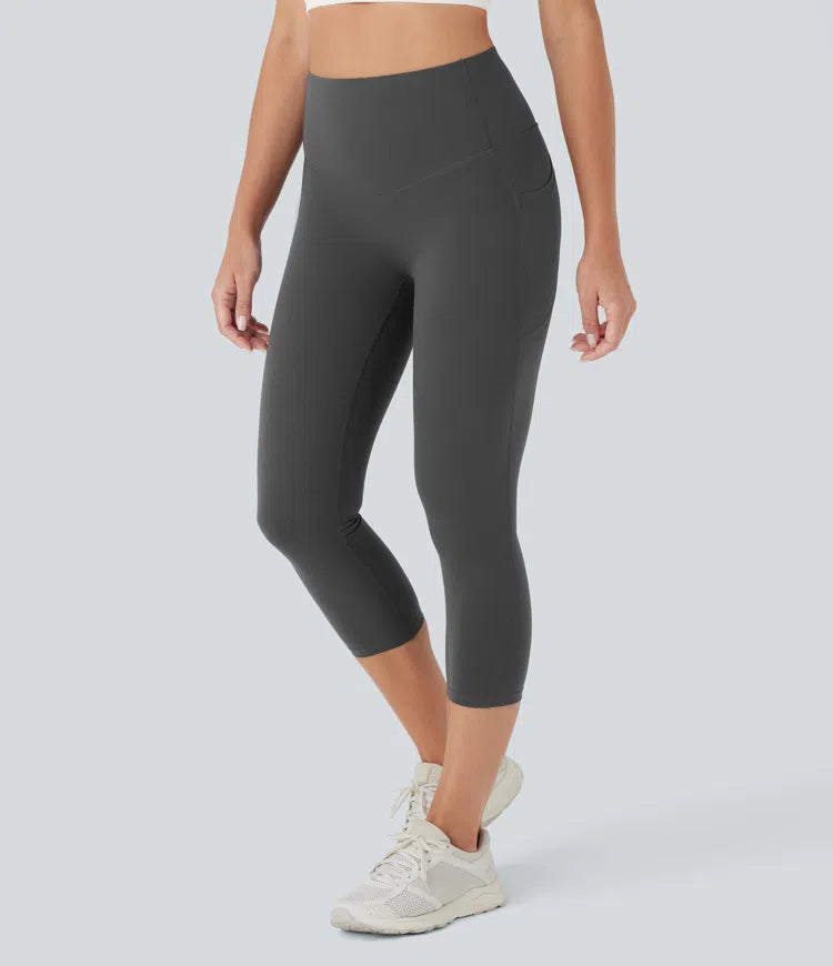 Halara UltraSculpt High Waisted Butt Lifting Tummy Control Pocket Shaping Capri Training Leggings