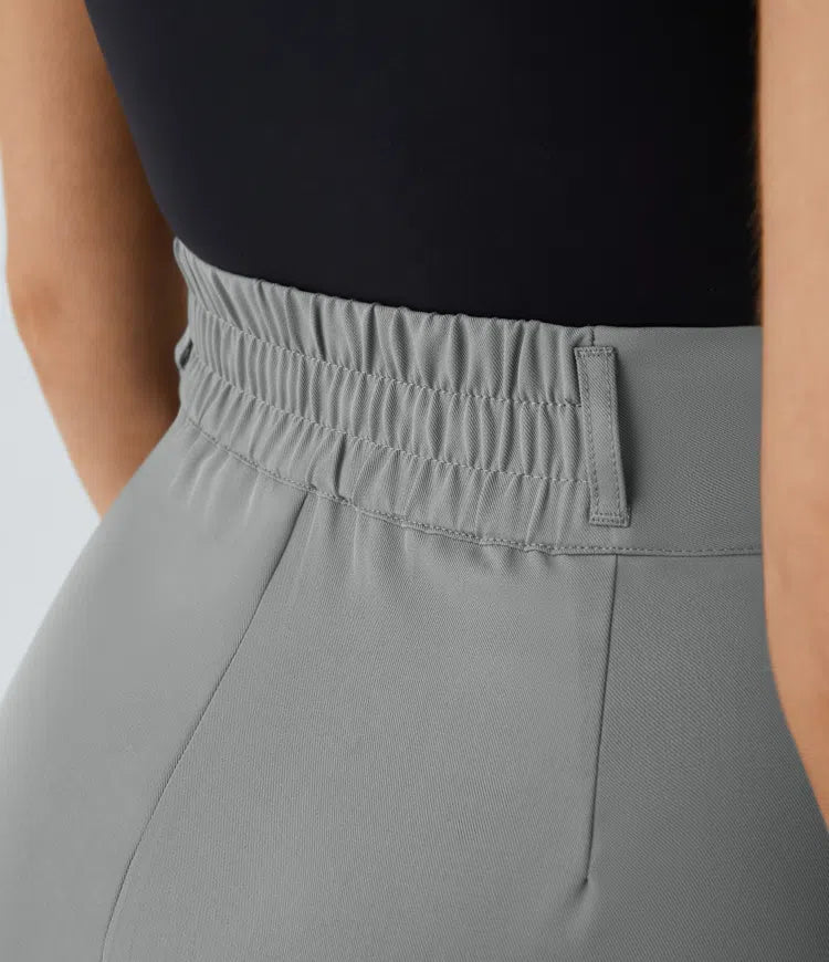Halara Flex High Waisted Zipper Pocket Shirred Straight Leg Work Pants