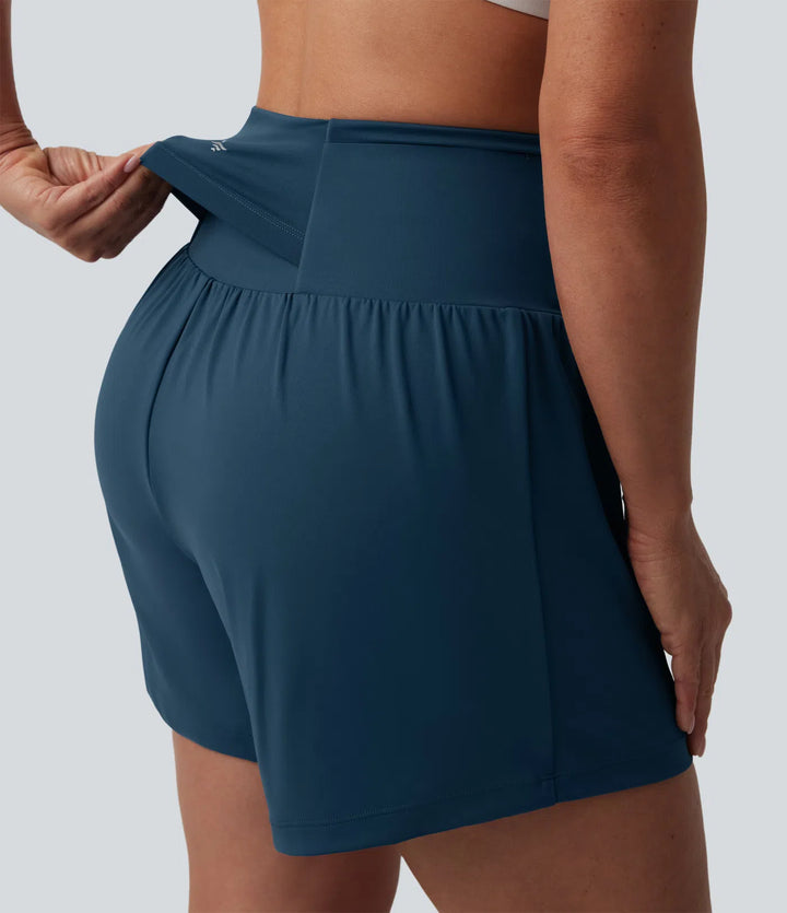 Softlyzero Airy High Waisted Tummy Control 2-in-1 InstantCool Yoga Shorts 5&