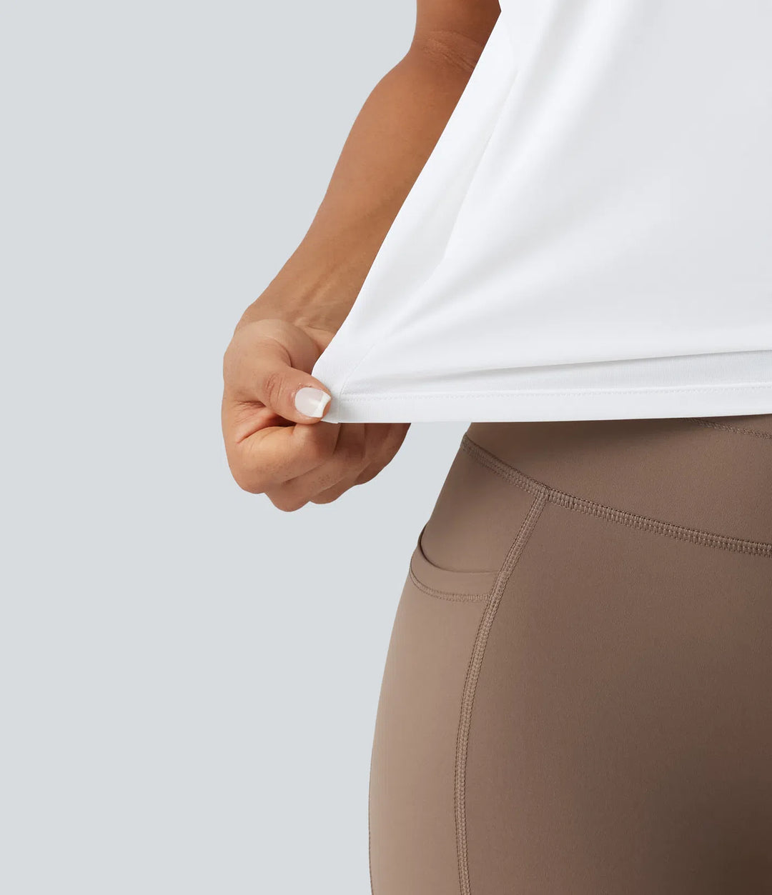 Round Neck Cool Touch Cropped Yoga Tank Top-UPF50+