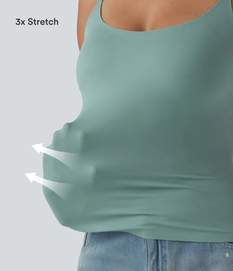 Scoop Neck Built-in Bra Casual Tank Top B-E Cups