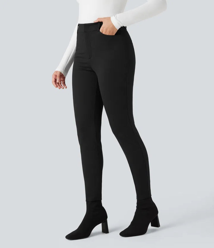 Halara Flex High-waisted Skinny Herringbone Work Pants with Pockets