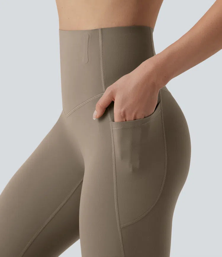 Halara UltraSculpt High Waisted Anti-Roll Tummy Control Shaping Workout Leggings with Pockets