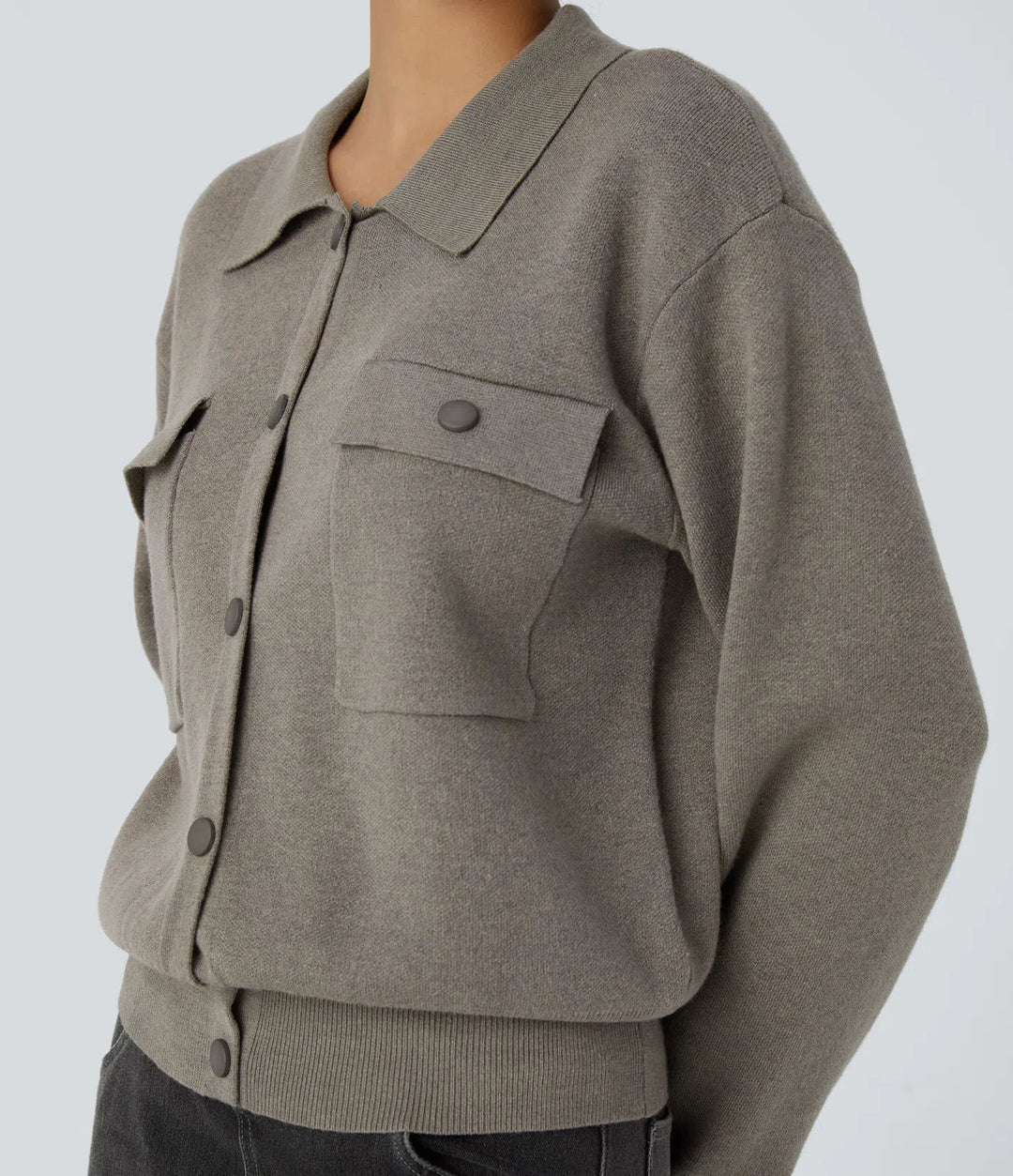 Pocket Long Sleeve Casual Sweater