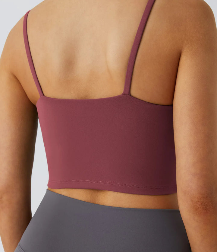 Basic Padded Workout Cropped Low Support Tank Top A-D Cups