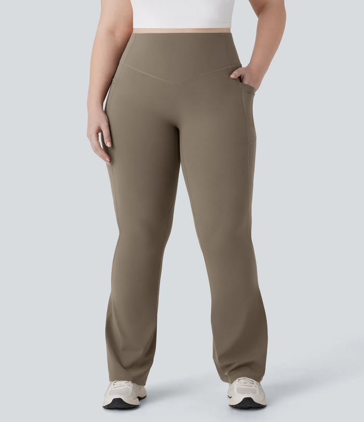 Halara UltraSculpt High Waisted Scrunch Butt Lifting Tummy Control Pocket Shaping Yoga Bootcut Plus Size Leggings