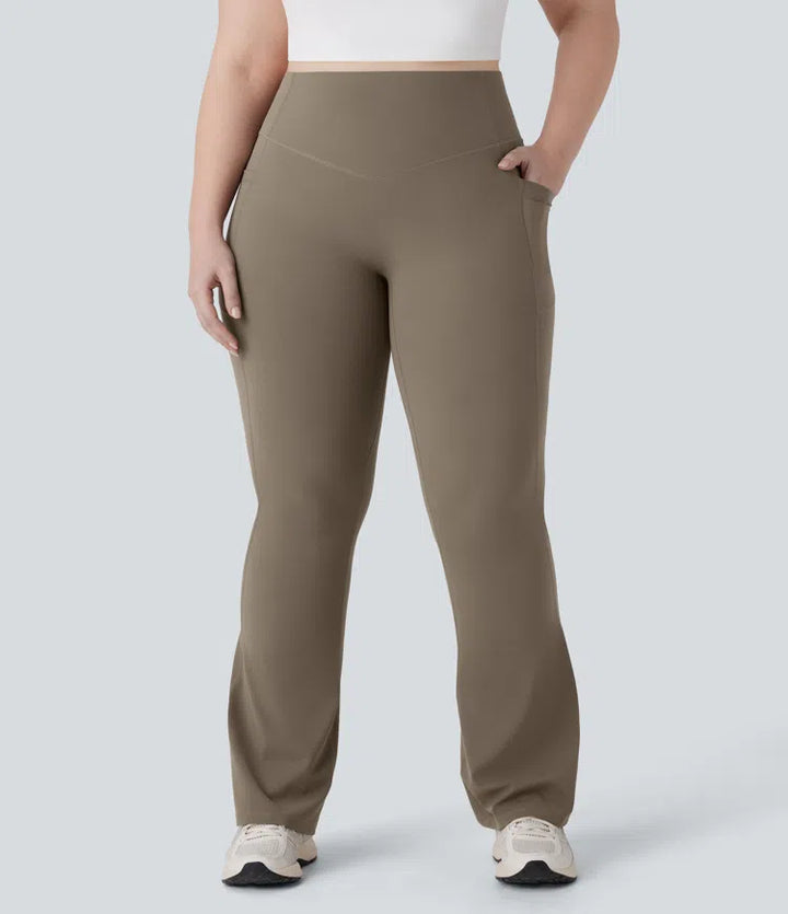 Halara UltraSculpt High Waisted Scrunch Butt Lifting Tummy Control Pocket Shaping Yoga Bootcut Plus Size Leggings