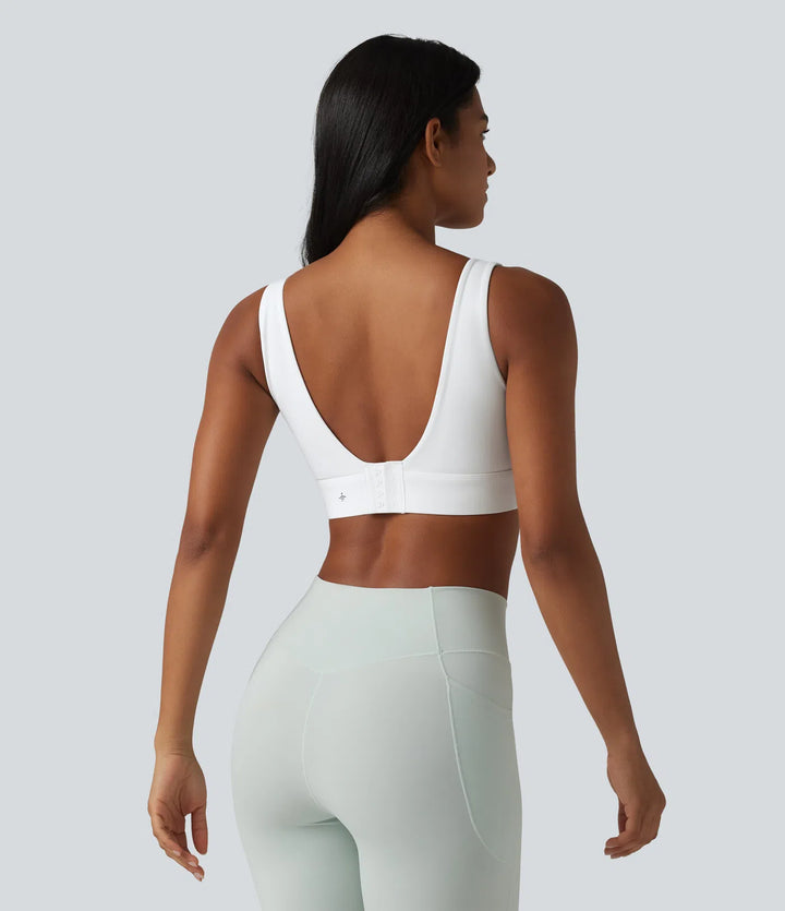 Halara Ultrasculpt Medium Support Backless Adjustable Buckle Built-in Bra Training Sports Bra