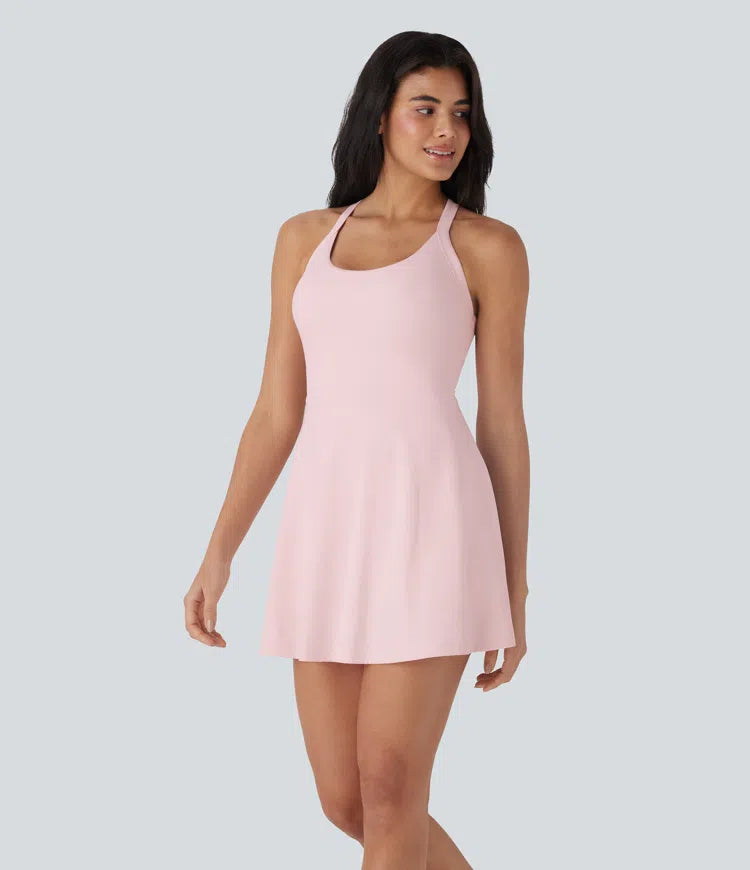 SoftlyZero Airy Backless Twisted InstantCool Dance Active Dress-Easy Peezy Edition