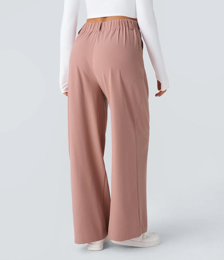 Halara Flex High Waisted Pocket Wide Leg Waffle Work Pants