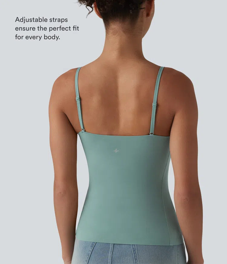 Scoop Neck Built-in Bra Casual Tank Top B-E Cups