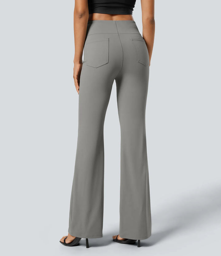 Halara Flex High Waisted Back Side Pocket Slight Flare Work Pants