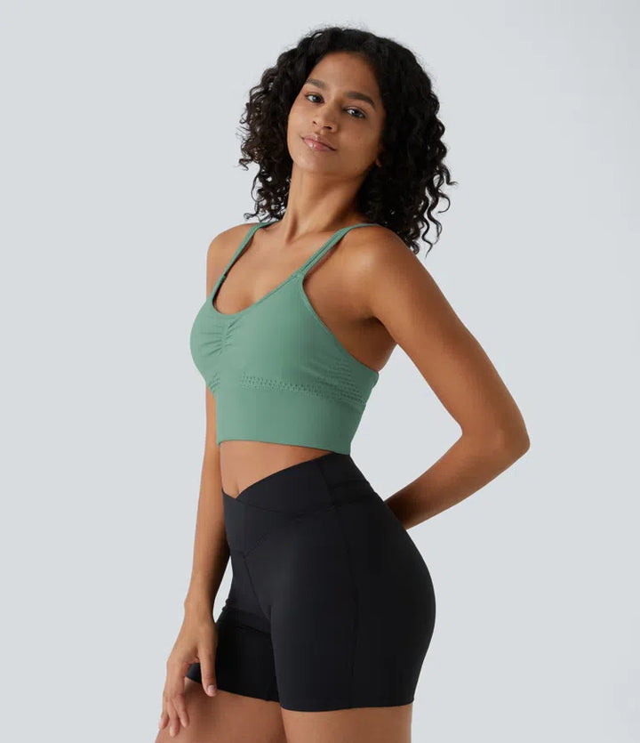 OneForm Seamless Flow Low Support Ruched Double Straps Sports Bra A-D Cups
