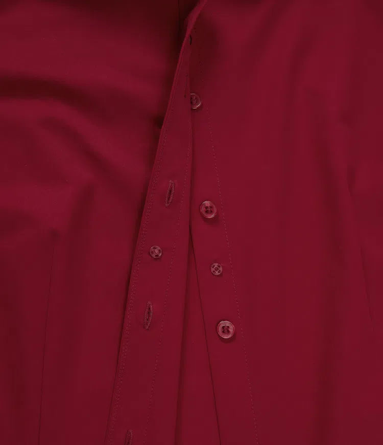 Long Sleeve Curved Hem Work Shirt