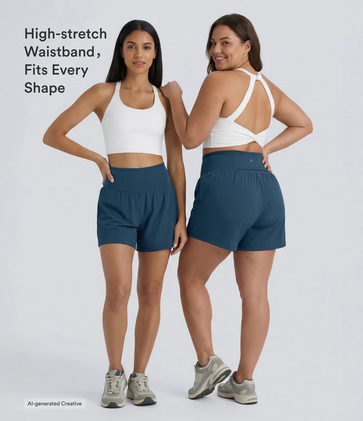 Softlyzero Airy High Waisted Tummy Control 2-in-1 InstantCool Yoga Shorts 5&