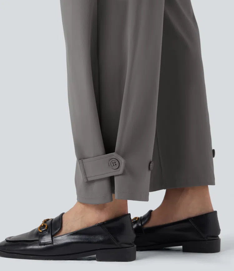 Halara Flex DayStretch Mid Rise Adjustable Pant Width Work Tapered Pants with Pockets