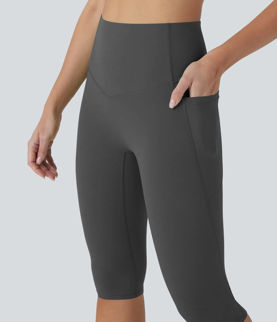 Halara UltraSculpt High Waisted Tummy Control Pedal Pusher Yoga Leggings with Pockets