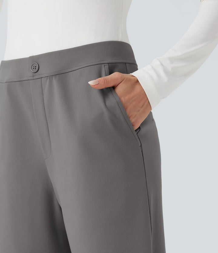 Halara Flex DayStretch Mid Rise Adjustable Pant Width Work Tapered Pants with Pockets