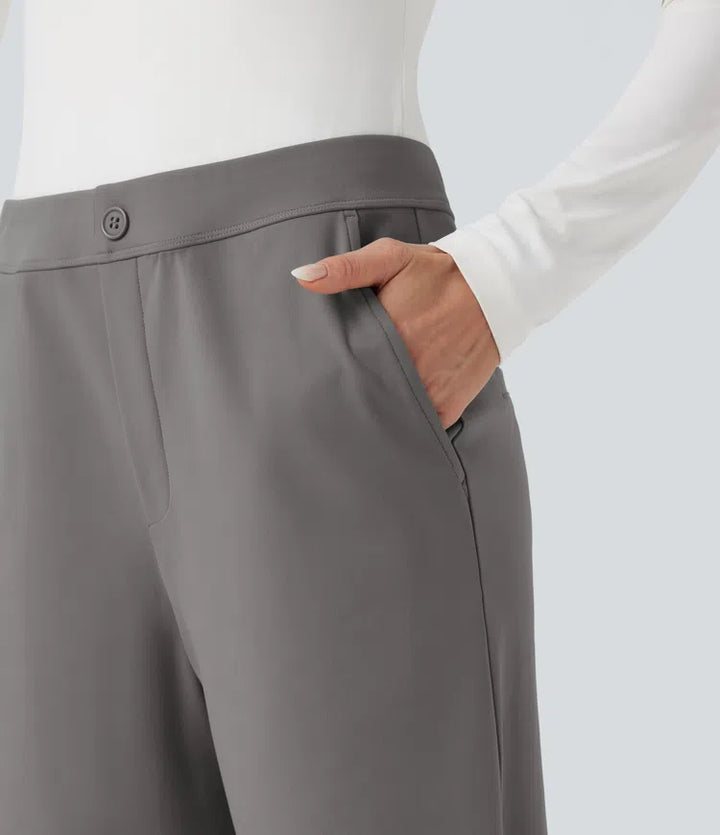 Halara Flex DayStretch Mid Rise Adjustable Pant Width Work Tapered Pants with Pockets