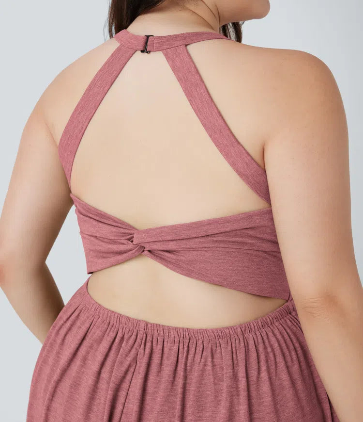 2-in-1 Plus Size Romper with Pockets-Easy Peezy Edition