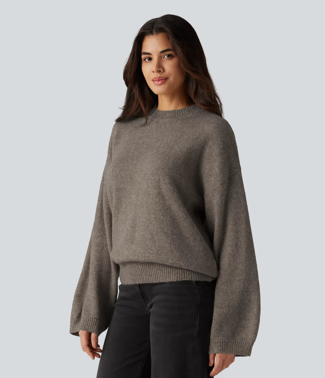 Stand Collar Long Sleeve Work Sweater