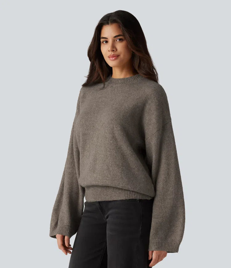Stand Collar Long Sleeve Work Sweater