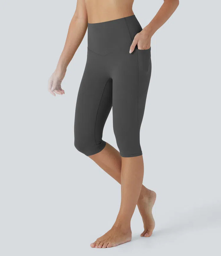 Halara UltraSculpt High Waisted Tummy Control Pedal Pusher Yoga Leggings with Pockets