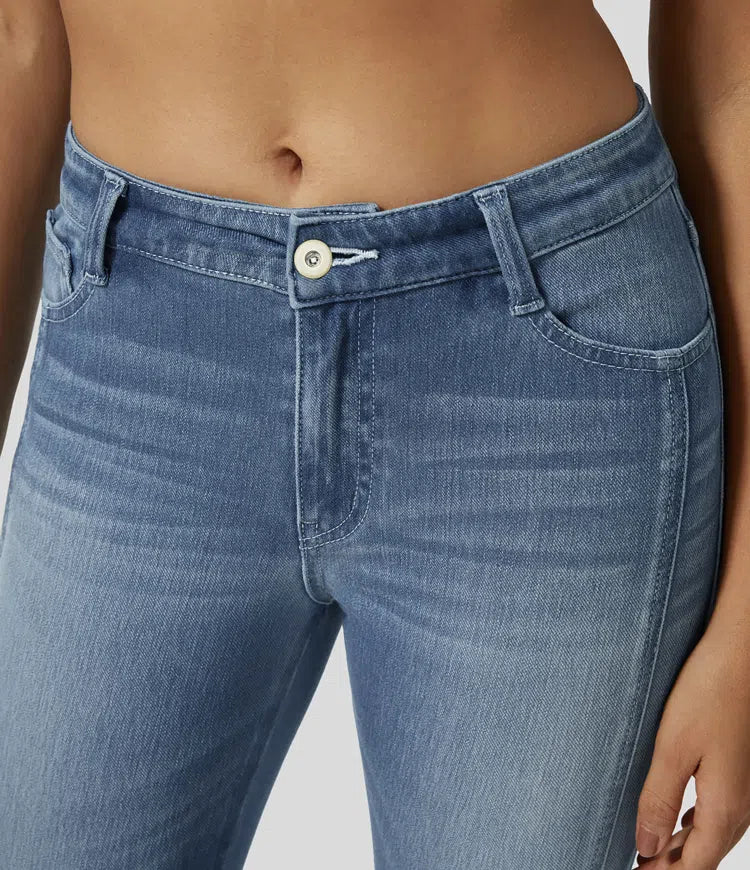 Halara Flex Mid Low Rise Zipper Pockets Casual Skinny Jeans