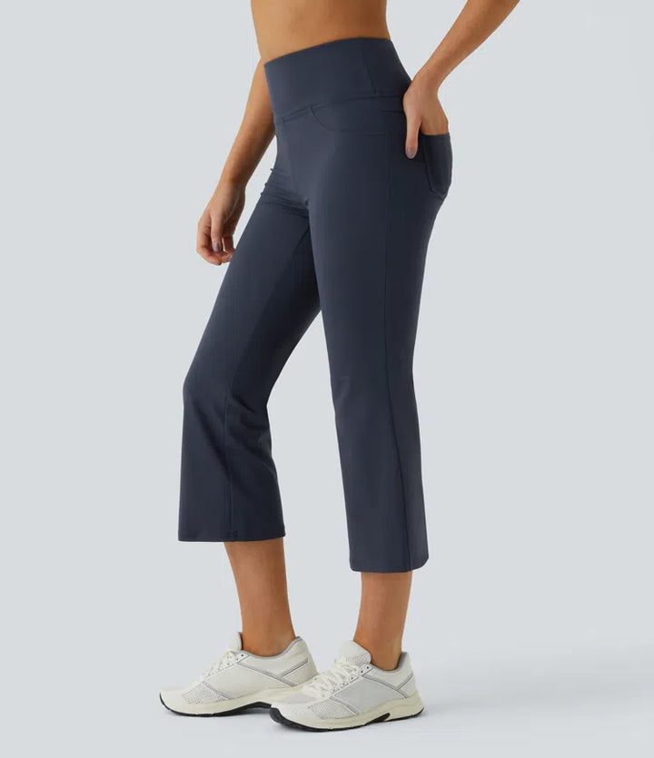 DayStretch High Waisted Pocket Capri Flare Yoga Leggings