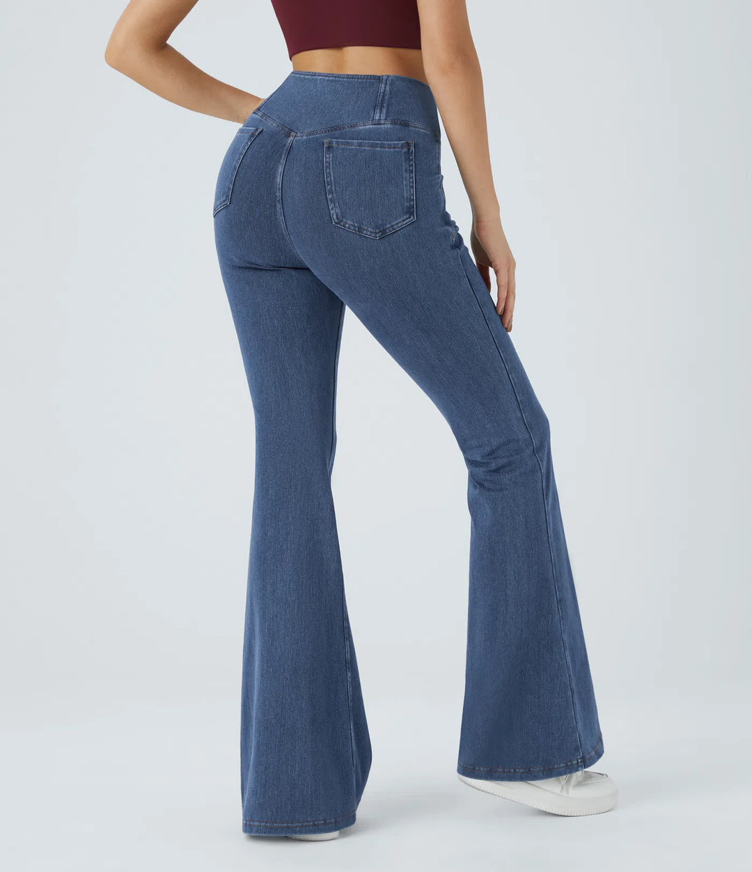 Halara Flex High Waisted Crossover Pocket Washed Casual Jeans