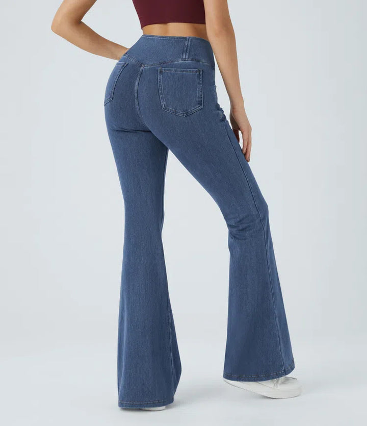 Halara Flex High Waisted Crossover Pocket Washed Casual Jeans