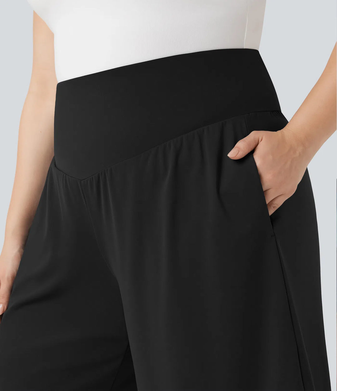Plus Size SoftlyZero Airy High Waisted InstantCool Yoga Bermuda Shorts with Pockets