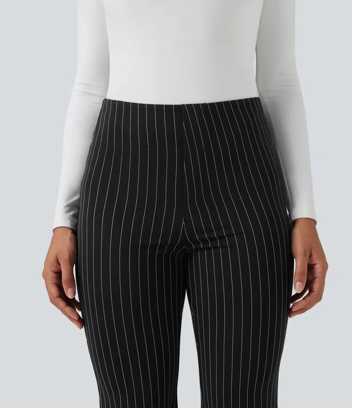 Halara Flex High Waisted Striped Work Flare Pants with Pockets