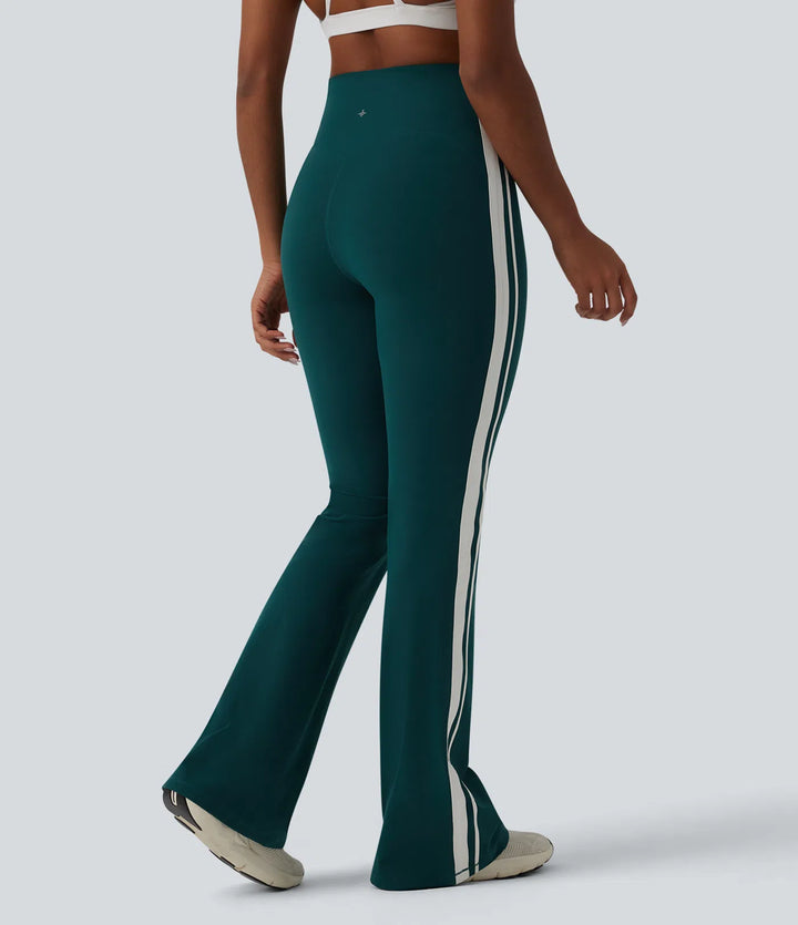 Halara UltraSculpt High-waisted Tummy Control Side Stripe Yoga 7/8 Flare Leggings