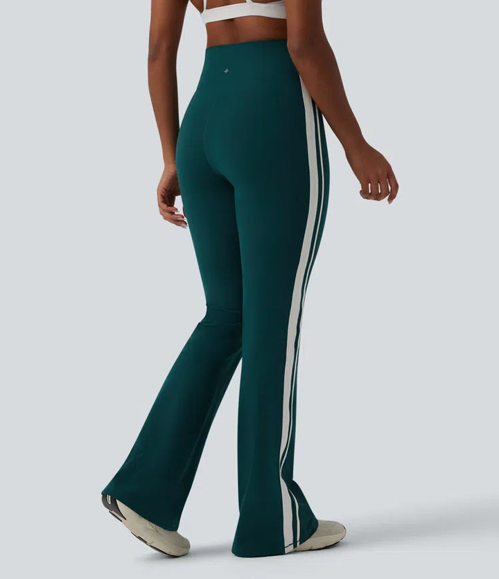 Halara UltraSculpt High-waisted Tummy Control Side Stripe Yoga 7/8 Flare Leggings