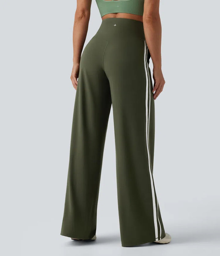 Halara UltraSculpt High Waisted Tummy Control Color Block Stripes Yoga Baggy Pants with Pockets