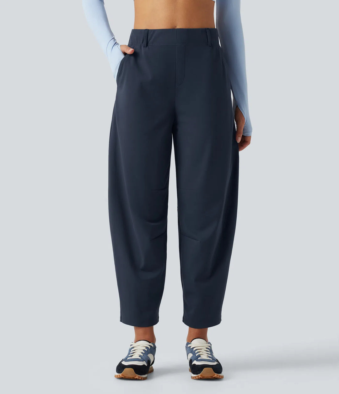 DayStretch High Waisted Barrel Leg Dance Pants with Pockets