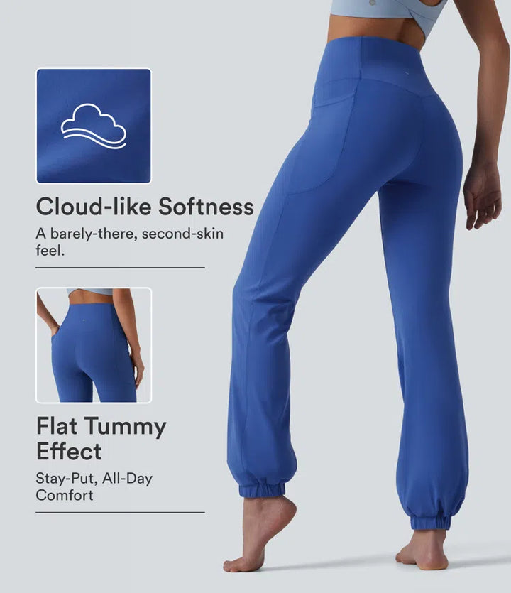 SoftlyZero High Waisted Tummy Control Dance Balloon Joggers with Pockets